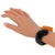 This gorgeous Italian designer Angela Caputi resin clamper bracelet features a contrasting black and orange shape with a...