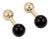 Onyx Ball & Stud 14k Yellow Gold Cufflinks - 2 Pieces For Sale