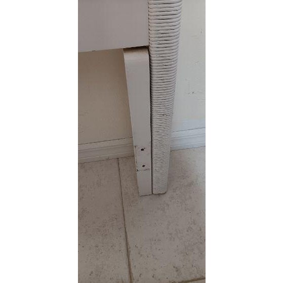 1980s White Wicker Rattan Twin Headboard Henry Link Style For Sale - Image 4 of 5