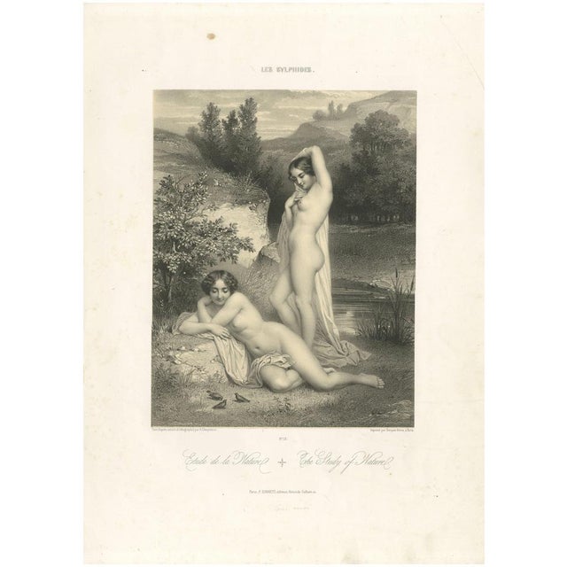 Charpentier, Les Sylphides Nude, Study of Nature, 1840, Lithograph For Sale - Image 10 of 10