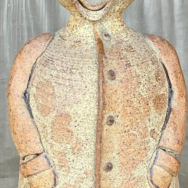 Vintage Boho Studio Pottery Decanter For Sale - Image 12 of 14