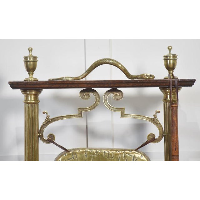 Brass and Oak Table Gong, 1890s For Sale - Image 6 of 8