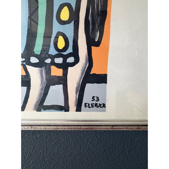 Wood Fernand Leger Framed Silk Scarf, Titled "L Acrobate Et Le Cheval For Sale - Image 7 of 9