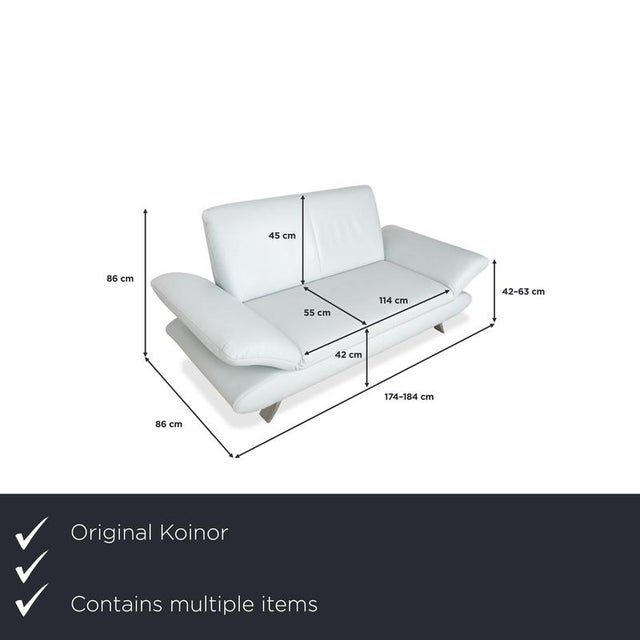 Modern Rossini 2-Seater Sofa and Armchair in Light Blue Fabric from Koinor, Set of 2 For Sale - Image 3 of 18