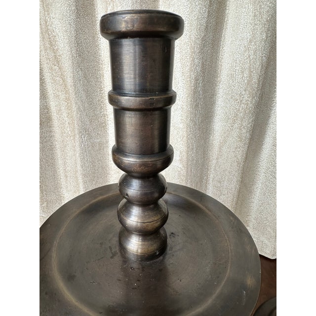 Vintage Monumental 16” Bronze Candlestick Holders -a Pair For Sale - Image 13 of 18