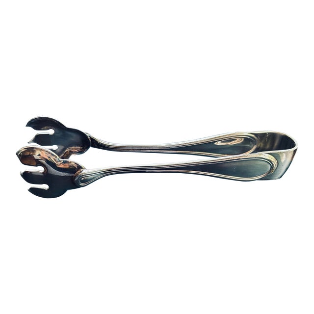 Mid 20th Century Silver Plate Ice Tongs For Sale