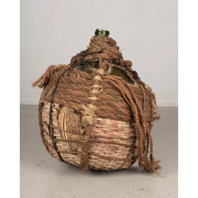 Rustic European 19th Century French Blown Glass Demijohn Bottle For Sale - Image 3 of 11