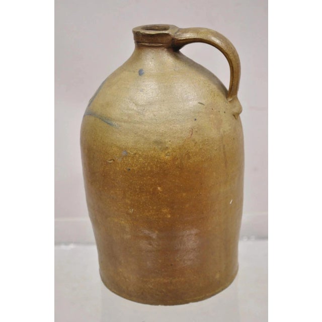 Late 19th Century Antique Stoneware Pottery 2 Gallon Water Jug Pitcher Cobalt Blue Painted "2" For Sale - Image 5 of 13