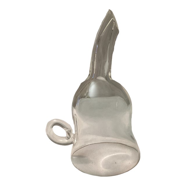 Vintage Hand Blown Glass Wine Funnel For Sale
