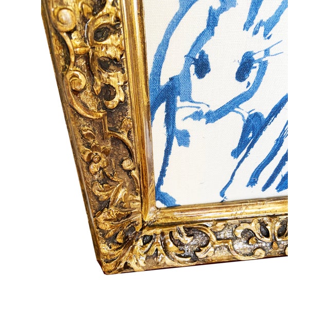 Framed Bunny Hutch Wall Decor with Vintage Gold Antique Frame Art