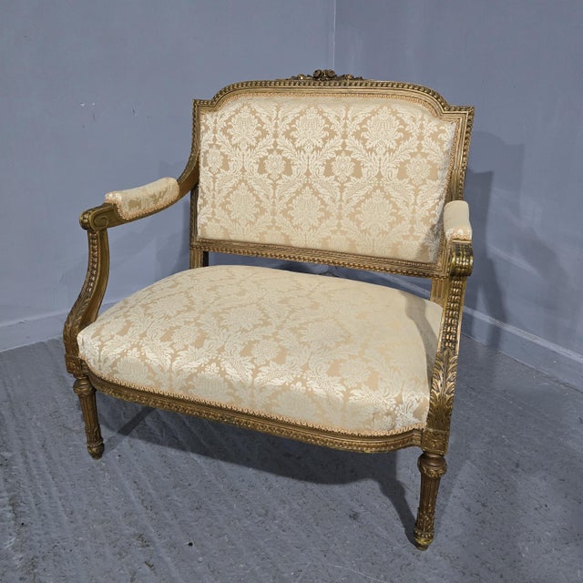 French Gilt Two-Seat Sofa, 1880s For Sale - Image 11 of 11