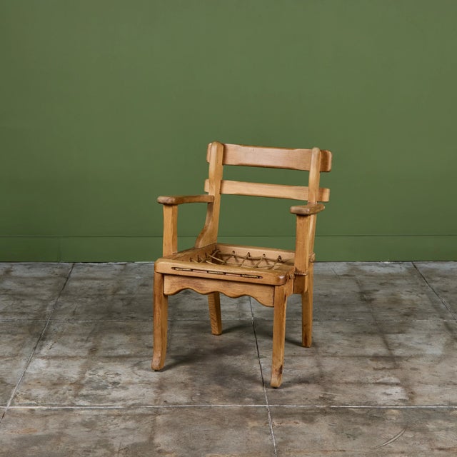 Brown "Sportstugemöbler" Woven Seat Armchair For Sale - Image 8 of 16