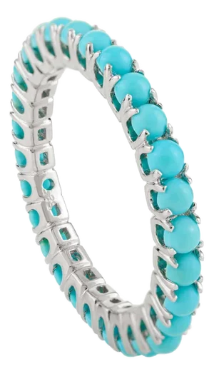 14k Gold Stacking Turquoise Band Ring Size 7