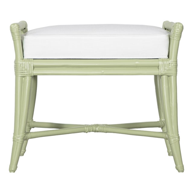 Small Malacca Bench - Celery Green For Sale