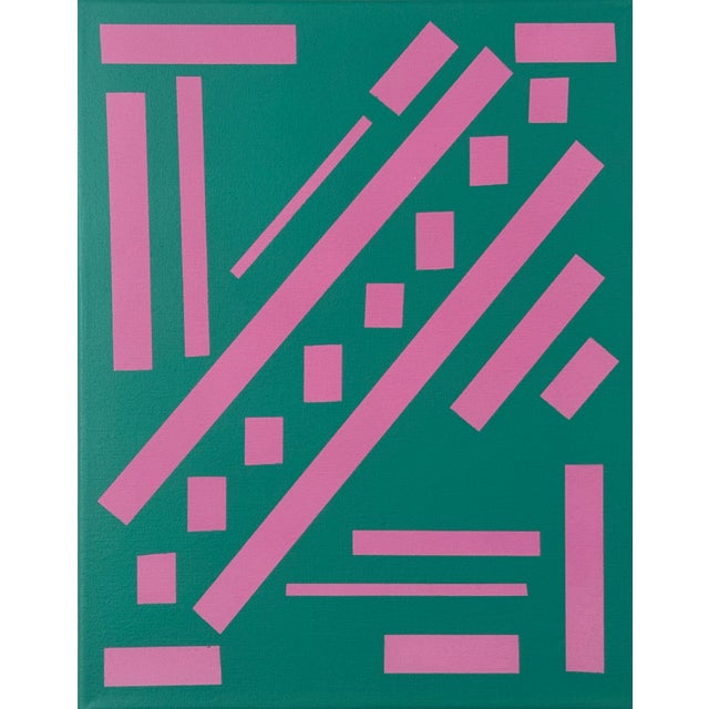 Abstract, Mid-Century Modern Geometric Painting “Ascension” For Sale