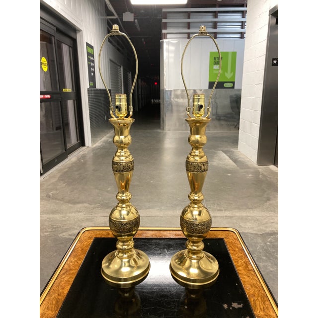 Fine pair of spun bronze table lamps, circa mid-twentieth century, Japan.