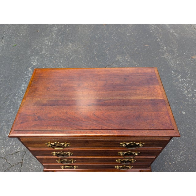 Vinage Solid Cherry Queen Anne Style Silverware Chest For Sale - Image 11 of 12