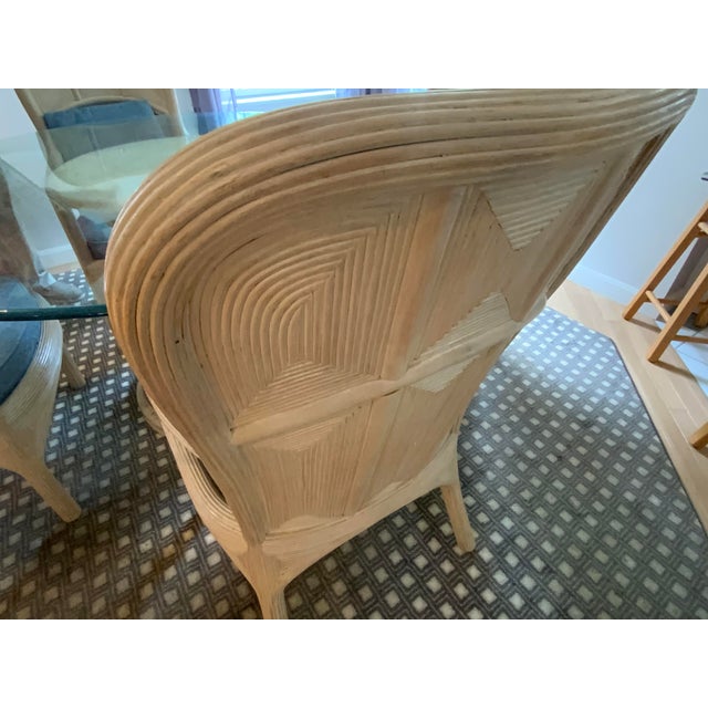 20th Century Glass Top Dining Table and Four Arm Chairs For Sale - Image 11 of 12