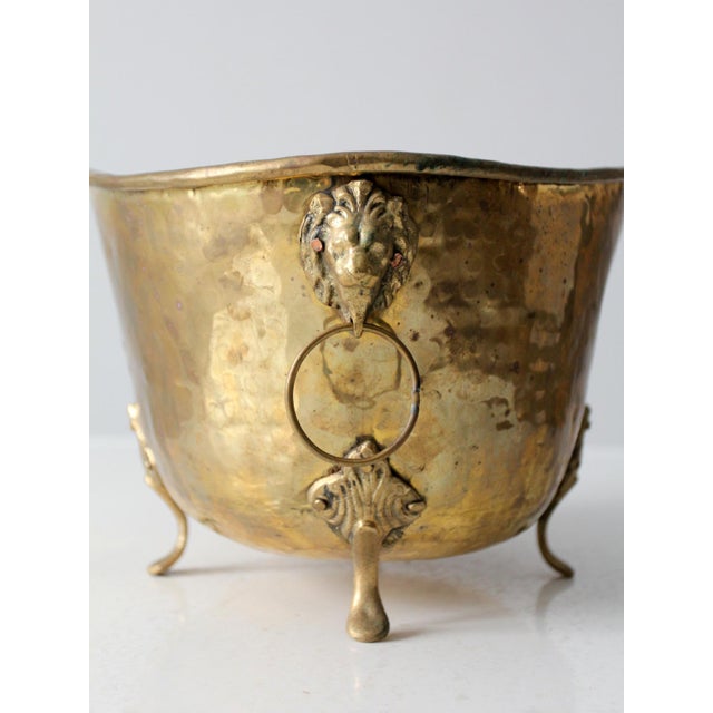 Antique Hammered Brass Firewood Bucket Chairish