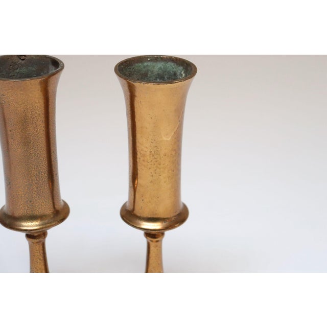 Metal Pair of Vintage Arts and Crafts Style Copper Goblets / Bud Vases For Sale - Image 7 of 12