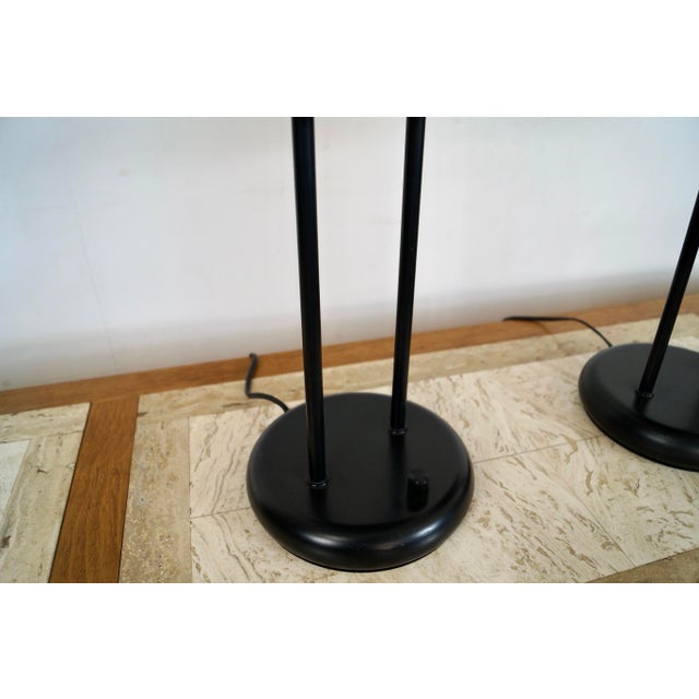 1980’s Postmodern Art Deco Saucer Table Lamps - A Pair For Sale - Image 12 of 12