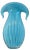 Art Glass Aqua Blue Vase Crescent Clam Lip Fluted Vase For Sale - Image 10 of 17