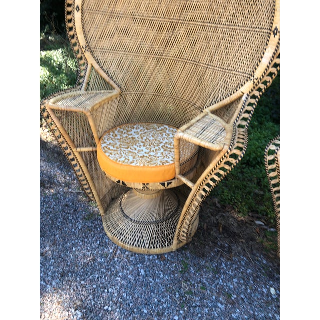 Vintage Rattan Peacock Chairs a Pair For Sale - Image 11 of 13