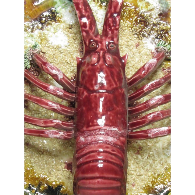 1970s Vintage Portuguese Majolica Lobster Wall Plate For Sale - Image 5 of 18