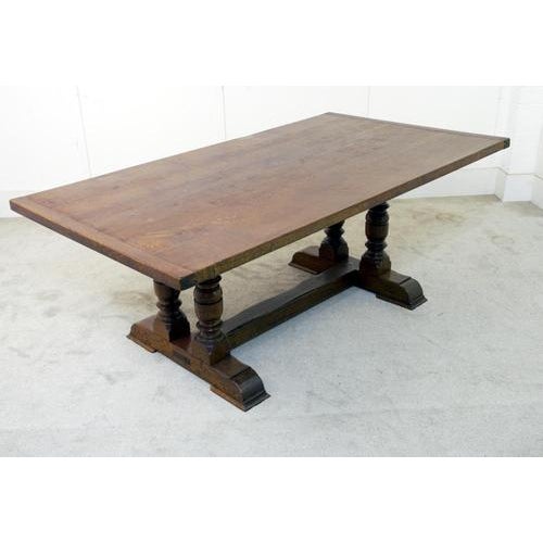 Farmhouse Refectory Table and Jacobean Revival Chairs, 1920s, Set of 9 For Sale - Image 3 of 10