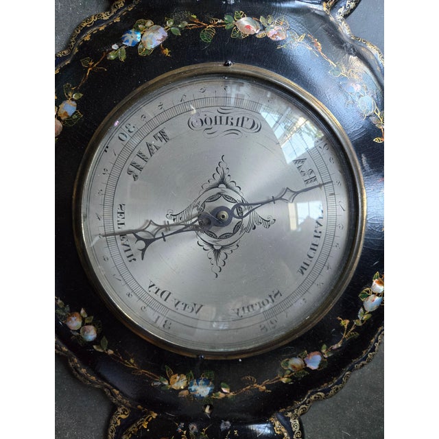 19th C Papier Mache Victorian Barometer Not Working For Sale In Miami - Image 6 of 11