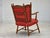 Scandinavian Armchair in Red Wool and Beech, 1960s For Sale - Image 13 of 18