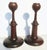 Very fine pair of turned oak candlesticks, Classic proportions with a wide curved base foot and rising column to a step-...