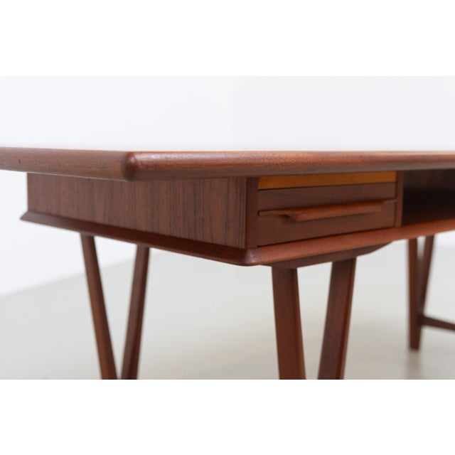 Danish Modern Teak Coffee Table with Drawers and V-Legs by E. W. Bach, 1960s For Sale - Image 9 of 18