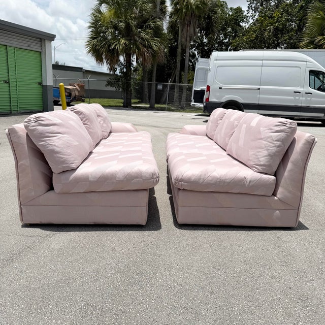 Postmodern Mauve/Pink Sectional Sofa - 2 Pieces For Sale In West Palm - Image 6 of 12