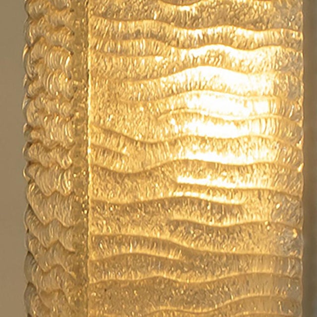 Structured Glass and White Metal Wall Light from Kaiser Leuchten, 1960s For Sale - Image 9 of 16