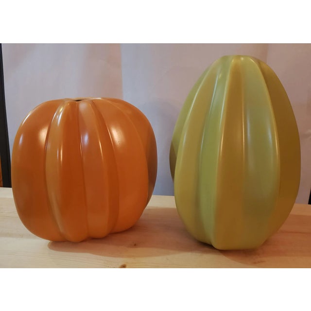 Mid-Century Modern Vintage Pair of Jaliang Uniquely Shaped Vases For Sale - Image 3 of 8