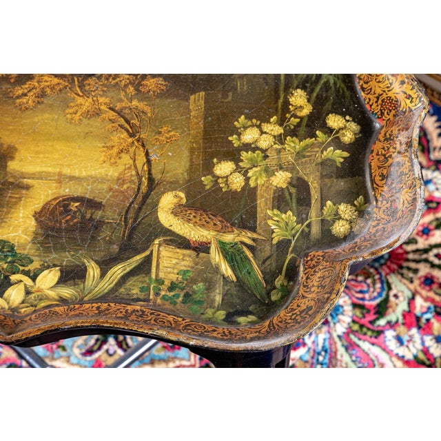 Wood Vintage Chinoiserie Lacquered Tray Top Coffee Table For Sale - Image 7 of 10