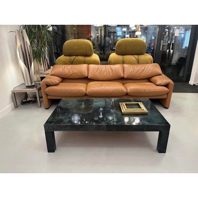 Green Goatskin Coffee Table attributed to Aldo Tura, Italy, 1970s For Sale - Image 10 of 11