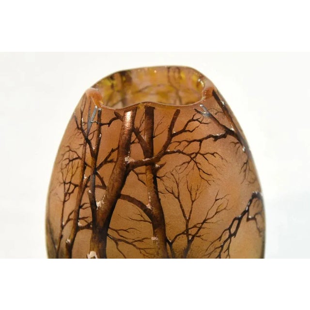 Vaso Winter Landscape by Jean Daum for Daum, 1890s For Sale - Image 4 of 7