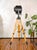 Industrial Black Theater Spotlight on Surveying Tripod Floor Lamp from A.E. Cremer, 1950s For Sale - Image 3 of 18