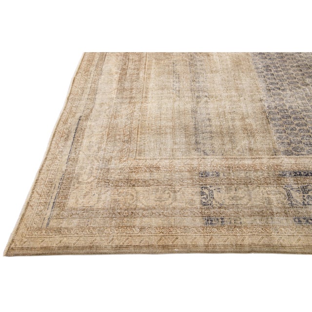 Antique Sivas Handmade Allover Designed Beige Oversize Wool Rug For Sale - Image 4 of 9