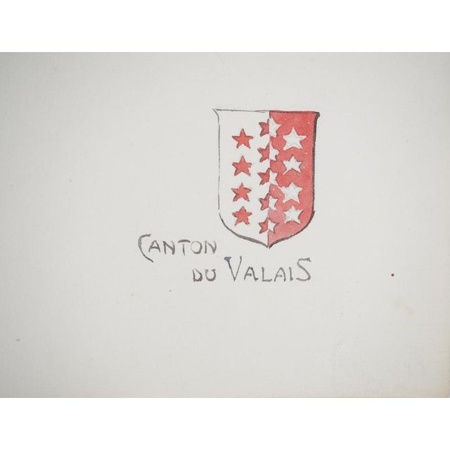 René Leverd, Switzerland, Hotel de la Tour in Bouveret, Watercolor For Sale - Image 6 of 7