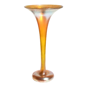 Large Tiffany Studios Gold Favrile Trumpet Vase