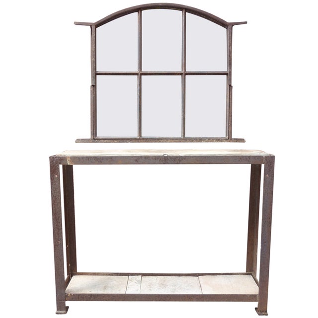 French Antique Entryway Console & Mirror Set Chairish