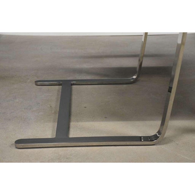 Chrome Mies Van Der Rohe Knoll Black Leather Chrome Brno Dining Chairs - Set of 6 For Sale - Image 8 of 10
