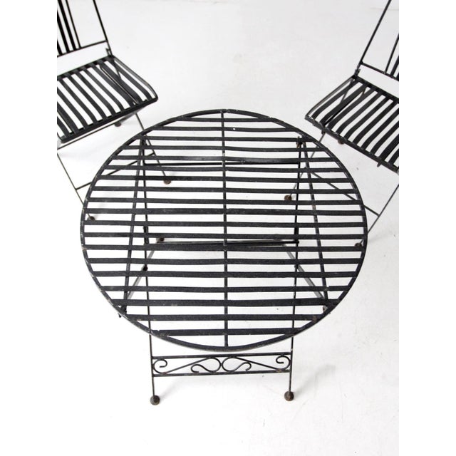 Vintage French Bistro Folding Patio Set For Sale - Image 12 of 18