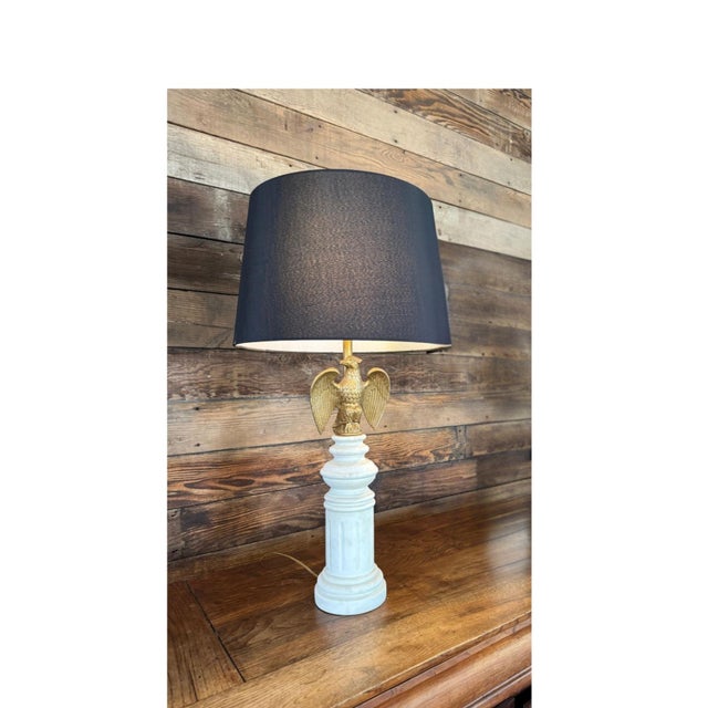 White 1960s Mid-Century Federalist Style Eagle Lamp For Sale - Image 8 of 8