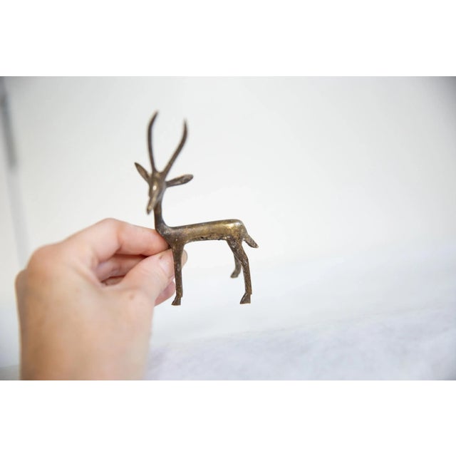 Vintage African Dark Bronze Gazelle For Sale - Image 4 of 7