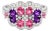 Late 20th Century 14K White Gold Diamond Tourmaline Amethyst Floral Ring Band, Size 6.75 For Sale