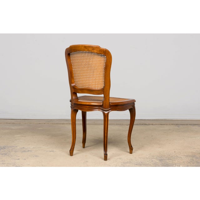 Set of 8 Early 20th Century French Louis XV Style Walnut Cane Dining Chairs For Sale - Image 9 of 18